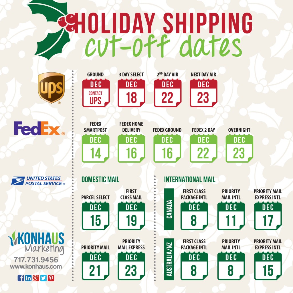 2015 Shipping Deadlines Infographic